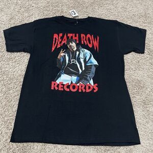 Death Row Records Shirt Mens Large Black Snoop Dogg West Side Front Graphics NEW